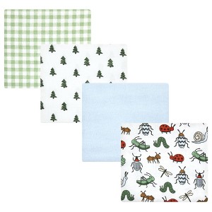 Hudson Baby Infant Boy Cotton Flannel Receiving Blankets, Bugs, One Size - 1 of 4