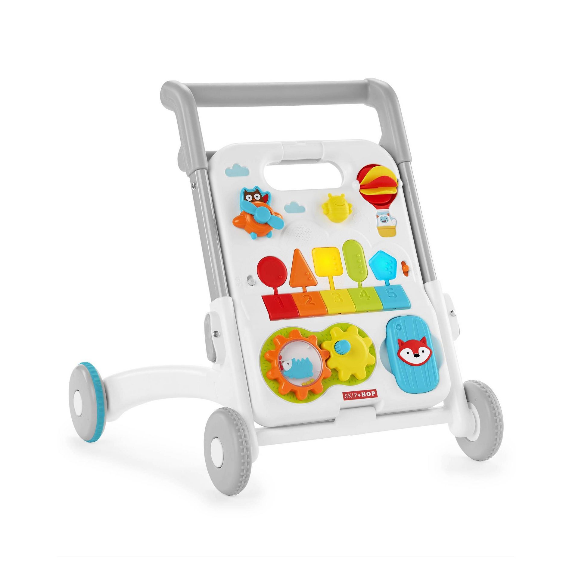 Skip Hop Explore & More Walker 4-in-1 Light Up Push Walker Toy, 6m+ - Explore & More 4pc