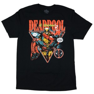 Seven Times Six Marvel Comics Deadpool Wolverine Shirt Cradling Bubs Adult Short Sleeve Tee Black - 1 of 3