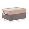 Unique Bargains Fabric Collapsible Storage Organizer Basket with Handles - 4 of 4