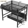 Bunk Bed with Storage Shelves and Drawers,Multifunctional Metal Bunk Beds with USB Ports and LED Lights, Lower Bed that can be converted into a sofa - 4 of 4