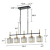 LLHZSY Linear Island Pendant Chandelier 35 2/5" Wide Modern Crystal Shade, 5-Light Fixture for Dining Room Kitchen - 3 of 4