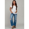 PinkBlush Blue Straight Leg Frayed Hem Maternity Jeans - 2 of 4