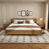 Wooden King Size Bed with Headboard, Sturdy Solid Wood Frame, Platform Bed, Minimalist and Modern Bedroom Furniture-Maison Boucle - 2 of 4