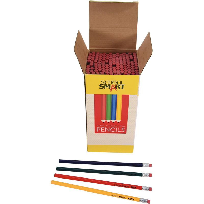 School Smart Traditional No 2 Pencils, Assorted Colors, Pack of 144, 4 of 8