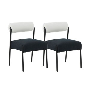 TOV Furniture Jolene Performance Linen Dining Chair - Set of 2 in Cream and Black - 1 of 4