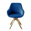 HOMLUX Mid-century Pyramid 360° Swivel Accent Chair Upholstered in Comfortable Velvet- Gold Plated Legs For Bedroom,Office,Dining - 2 of 4