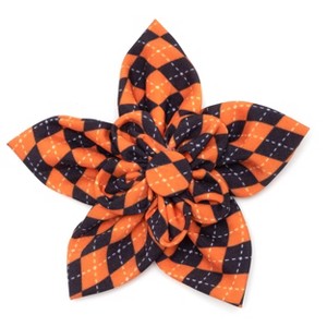 The Worthy Dog Halloween Argyle Flower Adjustable Collar Attachment Accessory - 1 of 1