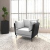 LeisureMod Leather Accent Arm Chair With Steel Legs Luxify Collection - 2 of 4