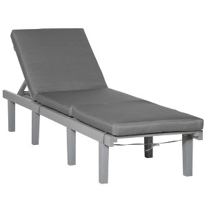 Resenkos Adjustable Chaise Lounge Chair - 4-Way Backrest Cushion, Reclining Beach Chair for Deck, Pool & Lawn Relaxation, Natural Wood - 1 of 4