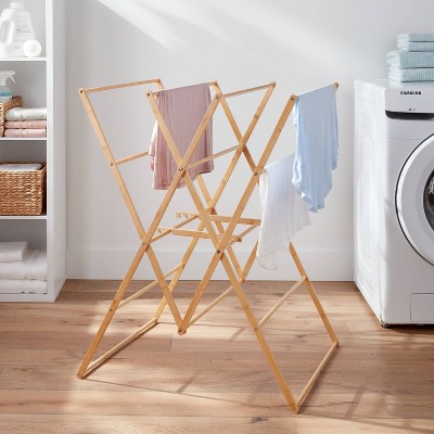 Wooden Clothes Drying Rack Target, Wooden Laundry Hanging Rack