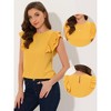 Allegra K Women's Ruffle Round Neck Cap Sleeve Tops - 2 of 4