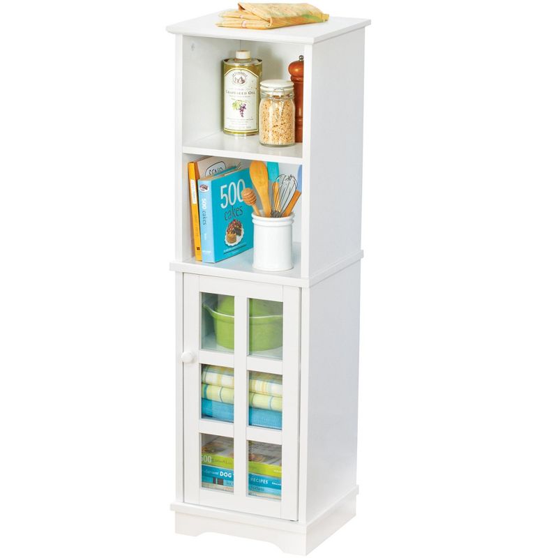 Collections Etc White Wooden Freestanding Storage Cabinet with Shelves 11.75 X 10.5 X 39.25, 1 of 4
