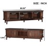 Modern Farmhouse TV Stand for 75” TVs,Wood Entertainment Console with Storage Cabinets & Sliding Doors–The Pop Home - 4 of 4