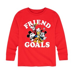 Boys' - Disney - Mickey And Friends Friend Goals Long Sleeve Graphic T-Shirt - 1 of 4