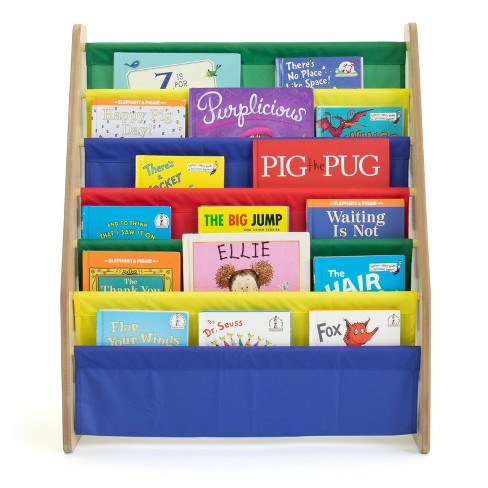 Kids' Supersized Bookshelf 6 Tier Book Rack Organizer Natural Wood ...