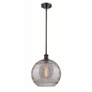 Athens Deco Swirl - 1 Light Stem Hung Mini Pendant In Industrial Style-15 Inches Tall and 12 Inches Wide - 1 of 1