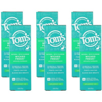 Tom's Of Maine Wicked Fresh Anitcavity Toothpaste Spearmint Ice - Case of 6/4 oz