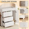 Baby Changing Table Dresser with 5 Drawers, Modern Nursery Dresser with an Open Storage Space, Diaper Changing Station for Bedroom,White - 3 of 4