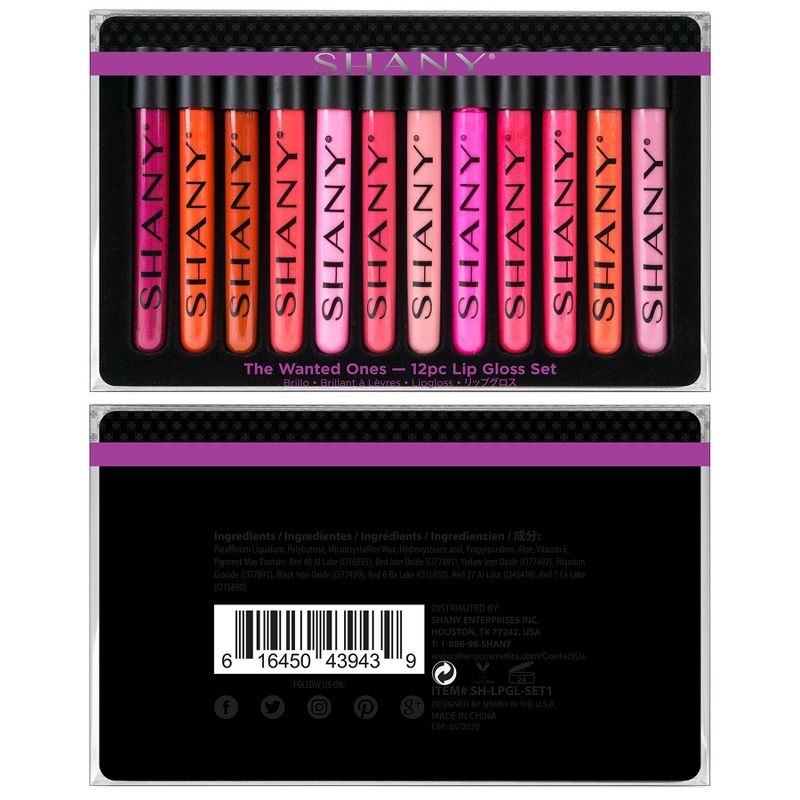 SHANY The Wanted Ones - Multi Colored Lip Gloss Set  - 12 pieces, 3 of 5