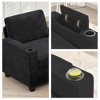 Hyleory Chenille Storage Accent Chair with Ottoman,Upholstered Comfy Sofa Armrest chair for Living Room Bedroom - 3 of 4