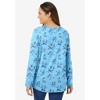 Woman Within Plus Size Perfect Printed Long-Sleeve V-Neck Tee - 3 of 4