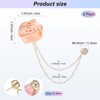 Unique Bargains Cloth Flower Lapel Pin with Gold Badge Tassel Chain for Men Wedding 1.57 inch 2 Pcs - 3 of 4