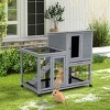 AZL1 Life Concept Pet Crates and Houses Multi-Purpose Rabbit Hutch Spacious Area with Smooth Casters Removable Trays, Gray, 38.98"*23.82"*36.61" - 2 of 4