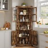 67" Tall Corner Storage Cabinet, Farmhouse Corner Hutch Display Cabinet with Glass Doors, Wooden Storage Organizer - 2 of 4