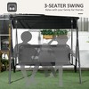 CAVINAS 3-Seat Patio Porch Swing,Hammock Swing Bench with Adjustable Canopy,Outdoor Swing for Garden&Backyard,529LBS Capacity,Black - 3 of 4