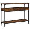 vidaXL Console Table with Shelf Smoked Oak 39.4 in.x11.4 in.x29.5 in. Engineered Wood - 2 of 4