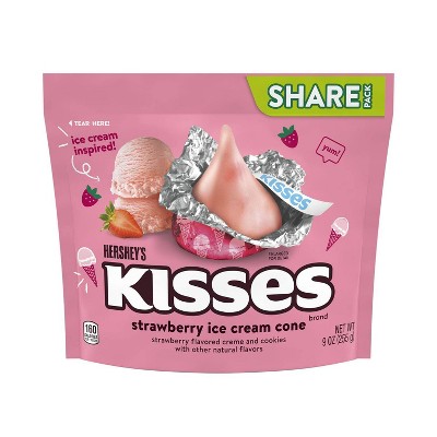 Hershey's Kisses Strawberry Ice Cream Cone Flavored Share Bag Candy - 9oz
