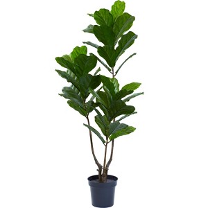 Nearly Natural 65-in Fiddle Leaf Tree UV Resistant (Indoor/Outdoor) - 1 of 4