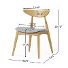 5-Piece Mid-Century Modern Dining Table Set with Faux Wood Top and 4 Upholstered Chairs, Solid Rubberwood Frame for Kitchen or Dining Room - 2 of 4