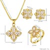 Gold Titanium Steel Flower - Shaped Crystal Minimalist Women's Jewelry Set - 4 of 4