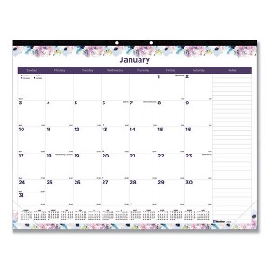 Passion Monthly Deskpad Calendar, Floral Artwork, 22 x 17, White/Multicolor Sheets, Black Binding, 12-Month (Jan-Dec): 2025 - 1 of 4