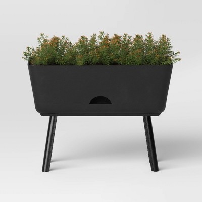 5pc Rectangular Indoor Outdoor Garden Bed 1 Planter with Stand Black 27&#34;x15.5&#34;x20&#34; - Room Essentials&#8482;