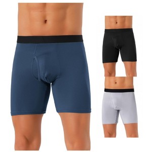 INSPIRE CHIC Men's 3 Pack Solid Color Soft Stretch Open-fly Basic Boxer Briefs - 1 of 4