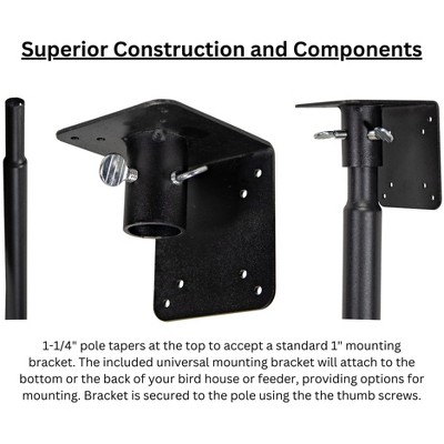 Universal Black Powder-Coated Heavy Duty Mounting Pole Kit