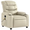 VidaXL Massage Recliner Chair Cream Faux Leather - 3 of 4