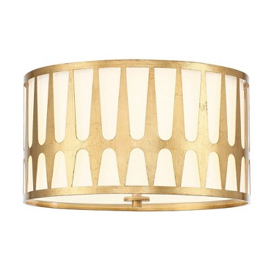 Crystorama Lighting Royston 3 - Light Flush Mount in  Antique Gold