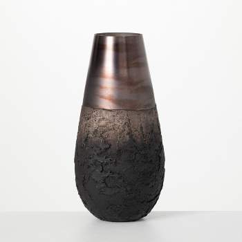 Sullivans Dark Iridescent Vase Brown 12.25"H Glass