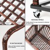 Outdoor Wicker Patio Pool Float Storage Basket PE Rattan with Rolling Wheels for Floaties, Life Vests, Beach Balls, Toys, and Patio Furniture - 4 of 4
