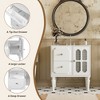 30" Bathroom Vanity with Ceramic Sink, Modern Bathroom Storage Cabinet with 2 Drawers and a Glass Door - 2 of 4