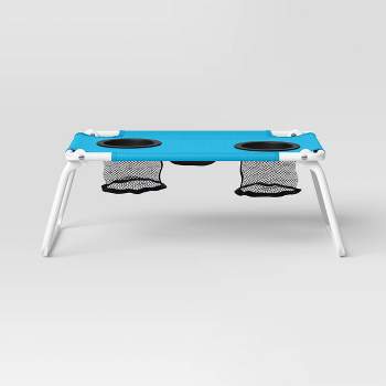 Polyester Canvas Rectangle Sling Top Folding Ultra Compact Outdoor Portable Side Table Blue - Sun Squad™