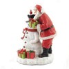 Roman 7.75 In Snowman With Santa Red Bird Cardinal Figurines - 3 of 3