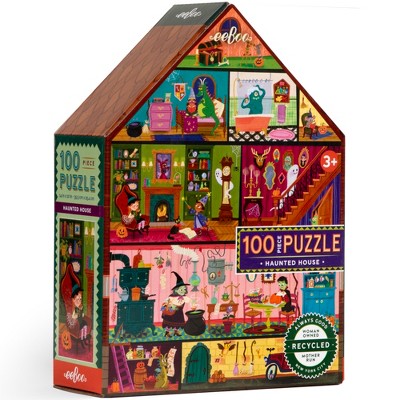 eeBoo: Haunted House - 100 Piece Puzzle - 14 x 10" Rectangular Jigsaw, Kids 3+