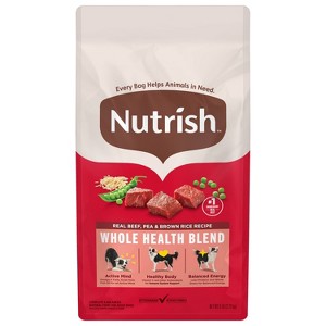 Nutrish Whole Health Blend Real Beef, Pea & Brown Rice Recipe Dry Dog Food - 1 of 4
