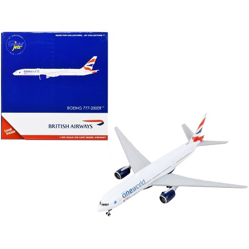 Boeing 777-200er Commercial Aircraft british Airways - Oneworld White  1/400 Diecast Model Airplane By Geminijets : Target