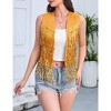 Coolmee Women's Sequin Fringe Vest 70s Denim Party Prom Rave Hippie Sleeveless Loose Costume - 3 of 4